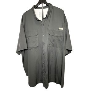 BASSDASH Men's 4XL Fishing Shirt Black UPF 50+ Short Sleeve Performance